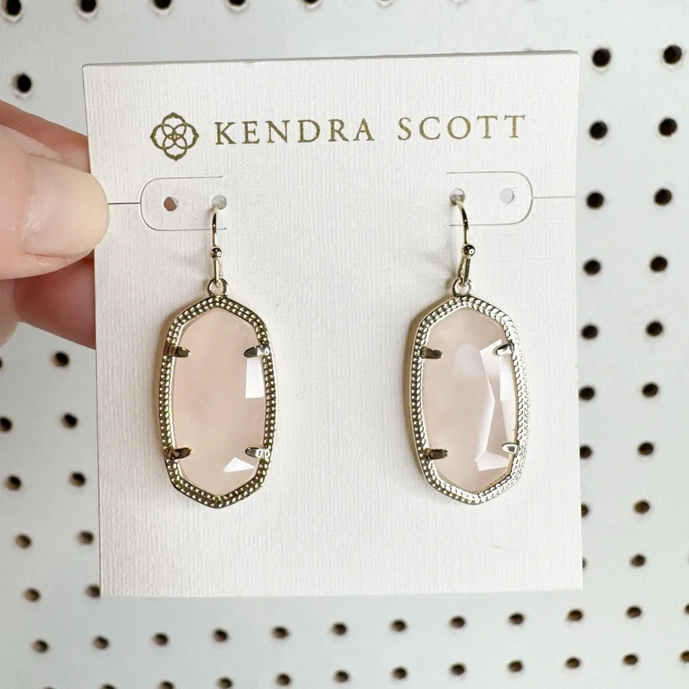 Kendra Scott | Dani Gold Drop Earrings‎ in Rose Quartz